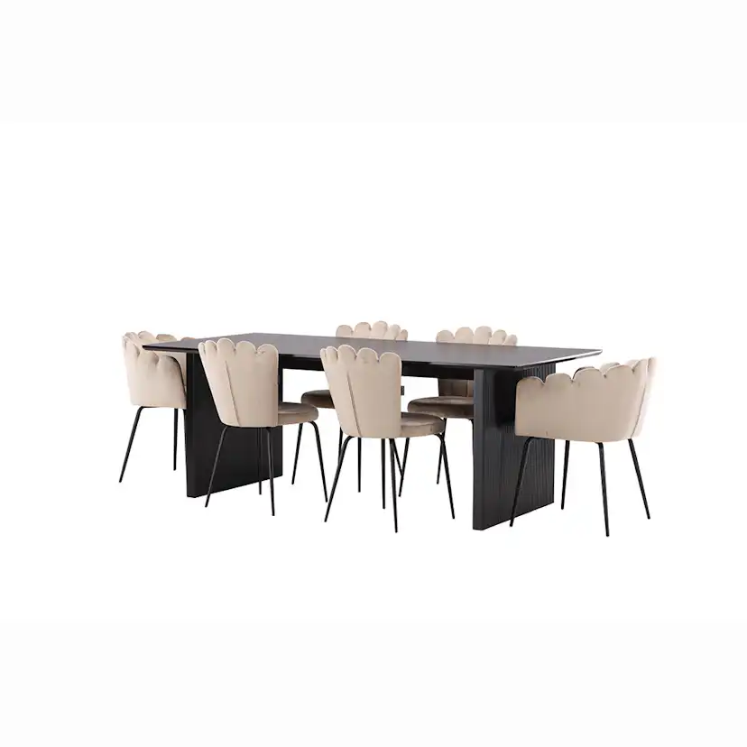 Matgrupp Venture Home Vail med 4 Limhamn Light Stolar