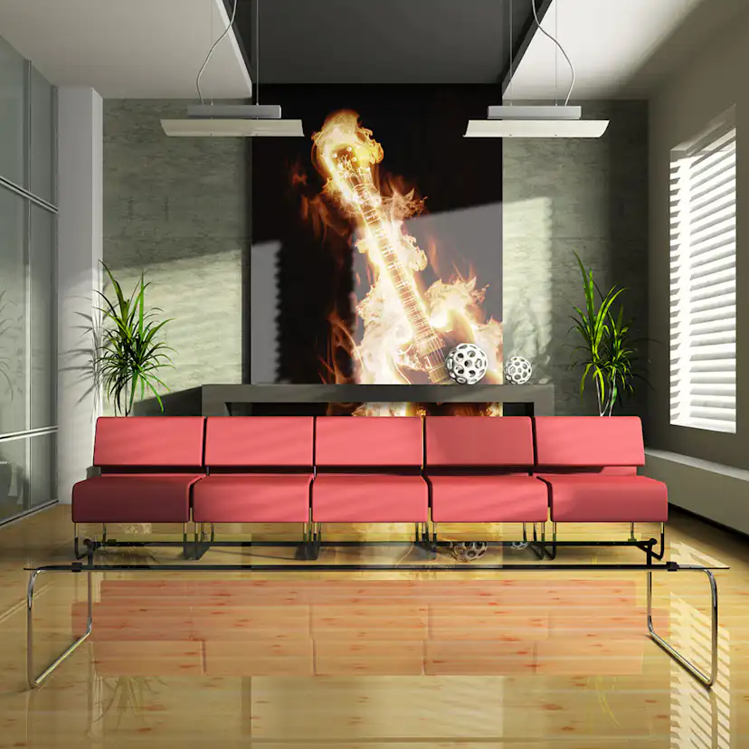 Fototapet Arkiio Flaming Gitarr