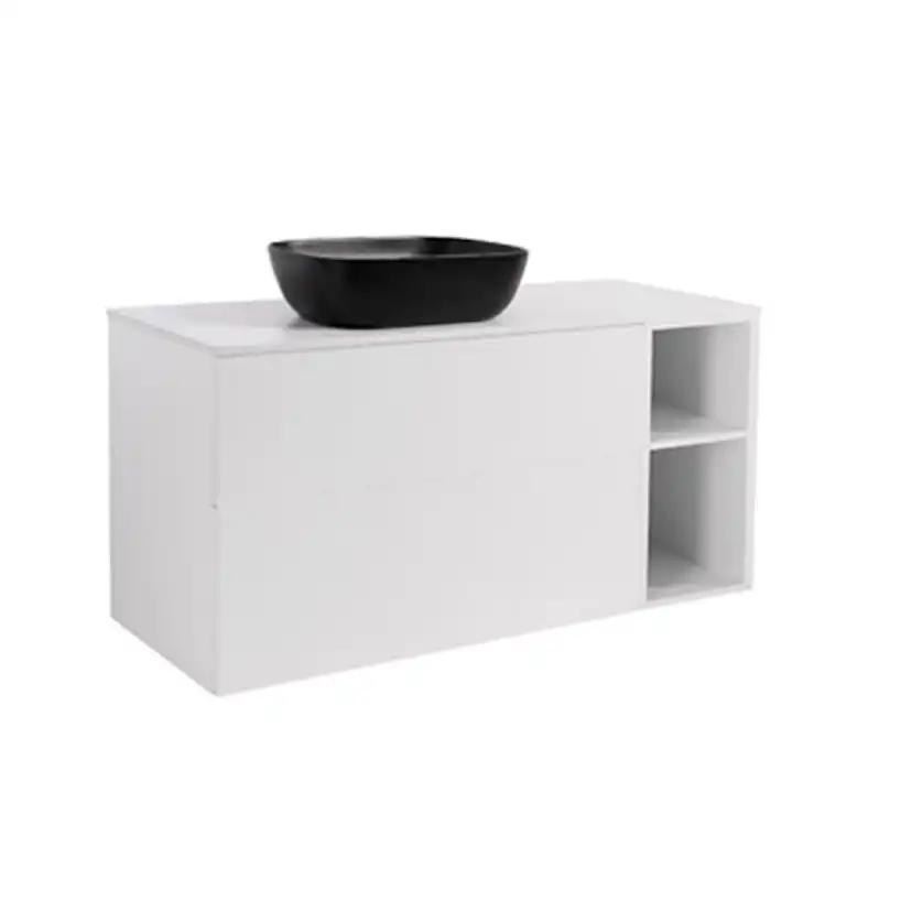 A IS90+30Ö VIT BS VIT+TS REKSV Färg: Vit, Färg Tvättställ: Svart, Färg Bänkskiva: Vit, Rektangulär Form, Storlek: 740x1210 mm
