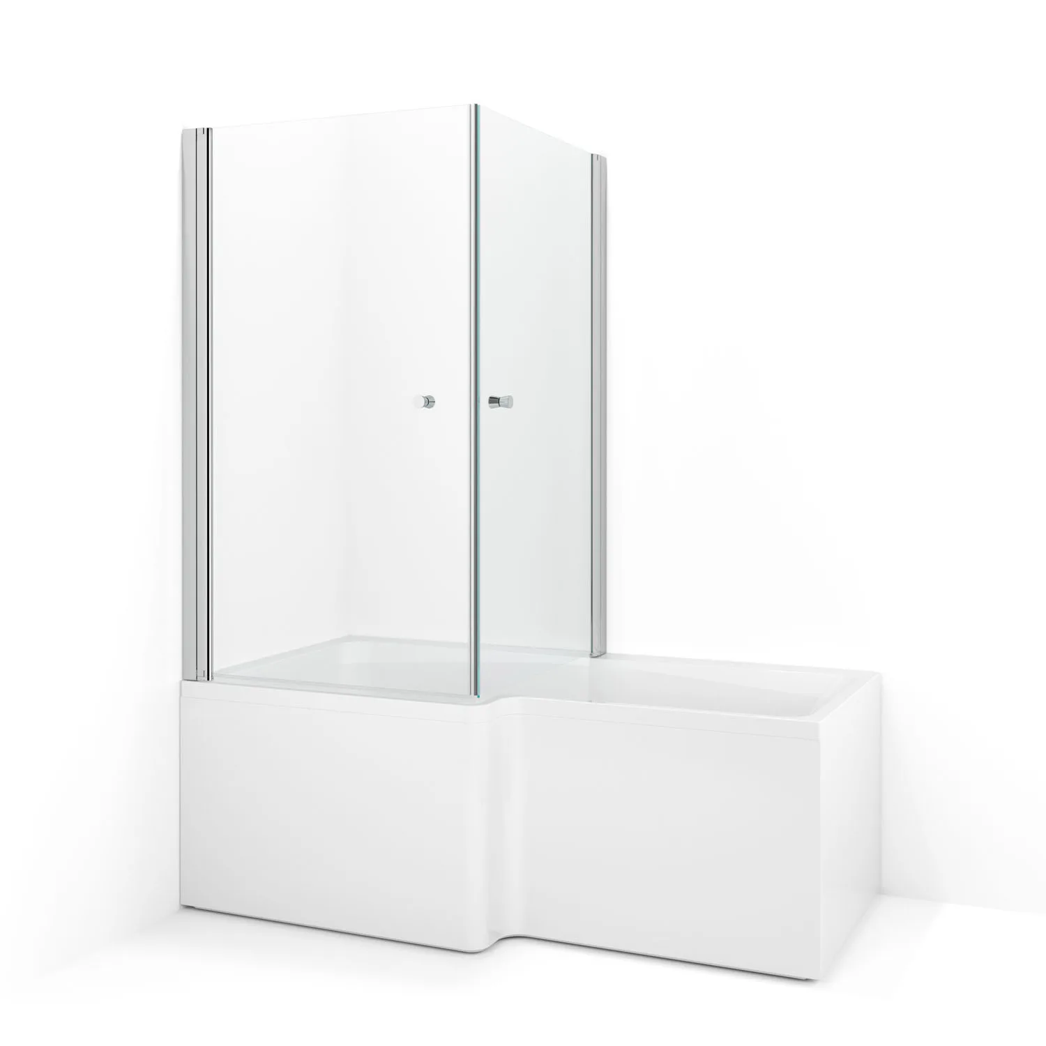 Spirit Bad Hörn 83x83 Ma Kl 830x830x1400 mm, Matt Aluminium, Klarglas