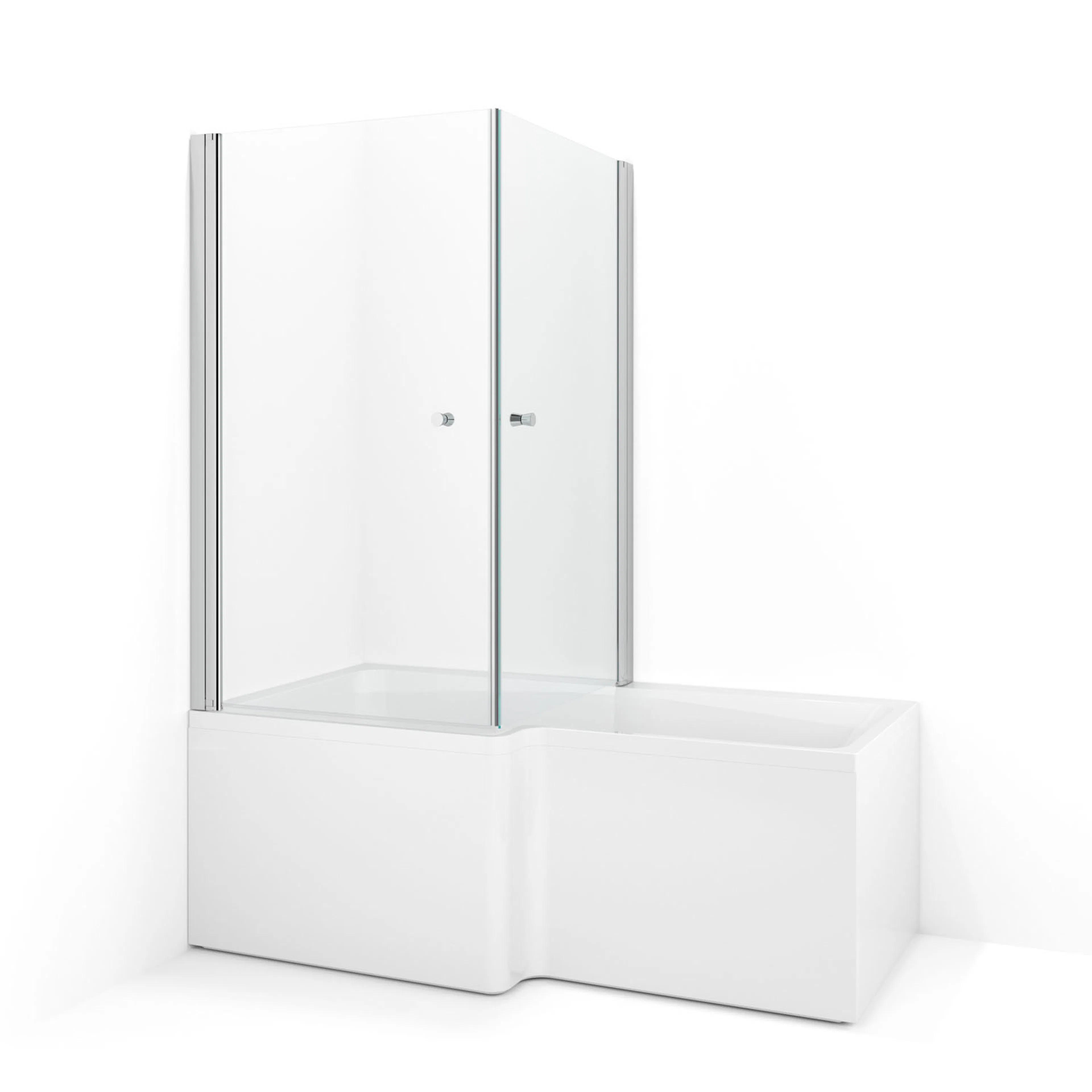 Spirit Bad Hörn 83x83 Ma Kl 830x830x1400 mm, Matt Aluminium, Klarglas