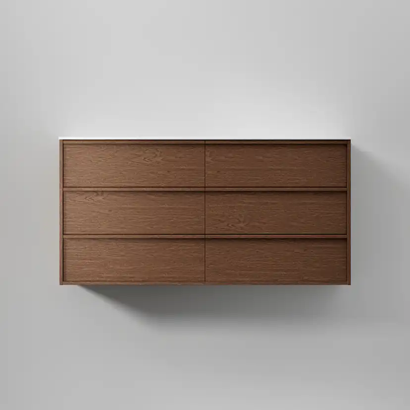 Kommod Terra Carve 140 D, Dark Oak, 6 Lådor Färg: Dark Oak, Bredd: 1400 mm
