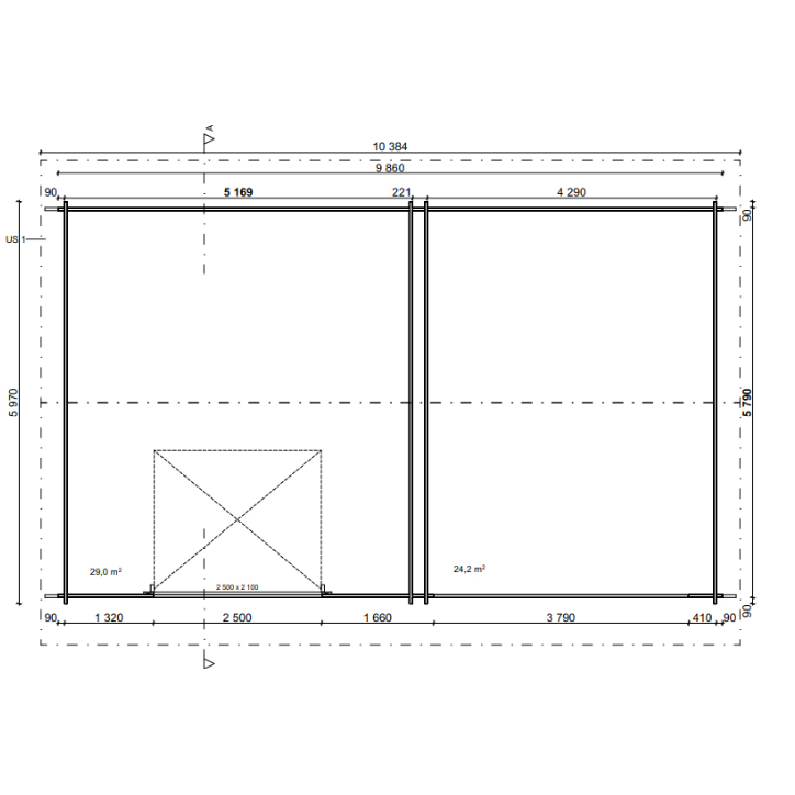 Garage & Carport LP Garden AT30KL (53,9 m²)