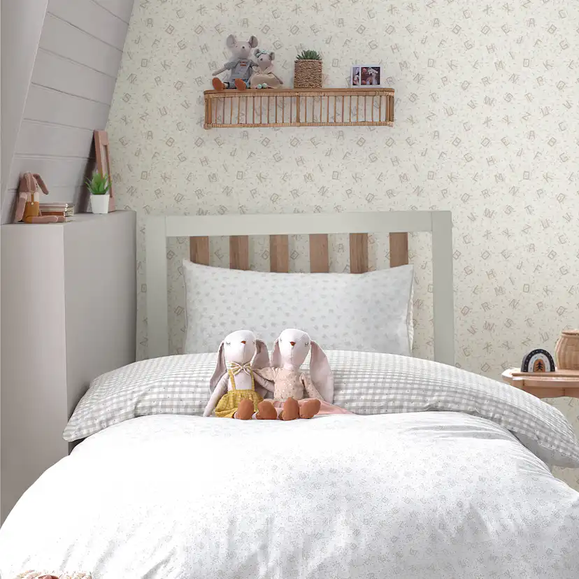 Tapet Laura Ashley Alphabet Dove Grå 119862