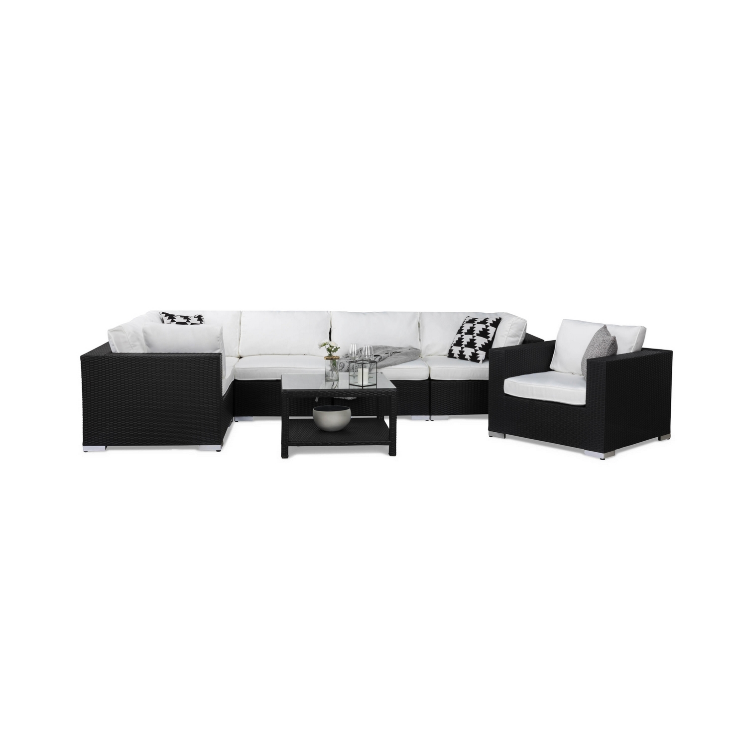 Loungegrupp Comfort Garden Bahamas 6-sits med Fåtölj och Bord 75x75