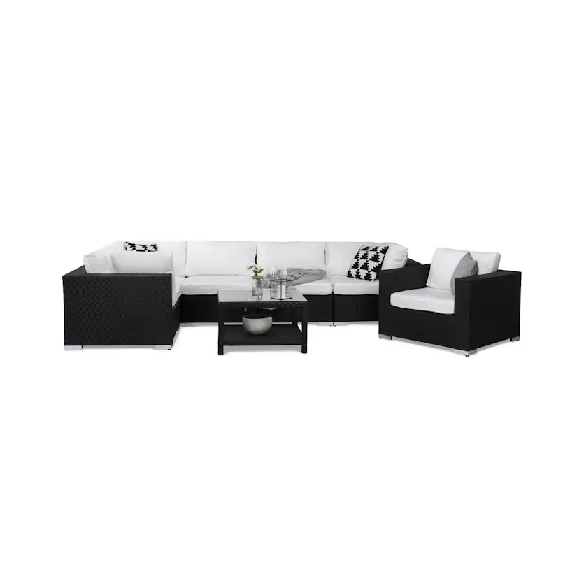 Loungegrupp Comfort Garden Bahamas 6-sits med Fåtölj och Bord 75x75