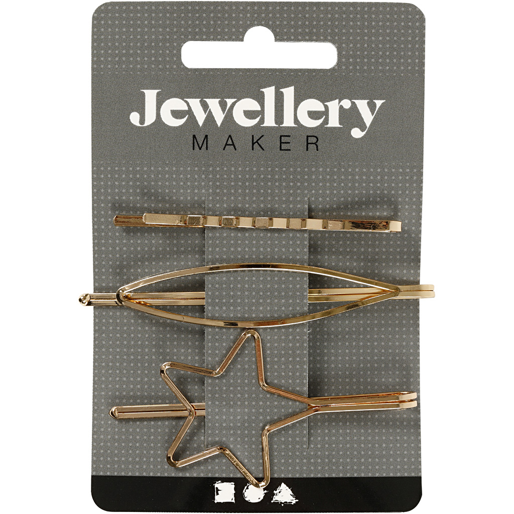 Hårspännen Creativ Company Förgylld, 70xB: 32 mm 3 st/1 Förp