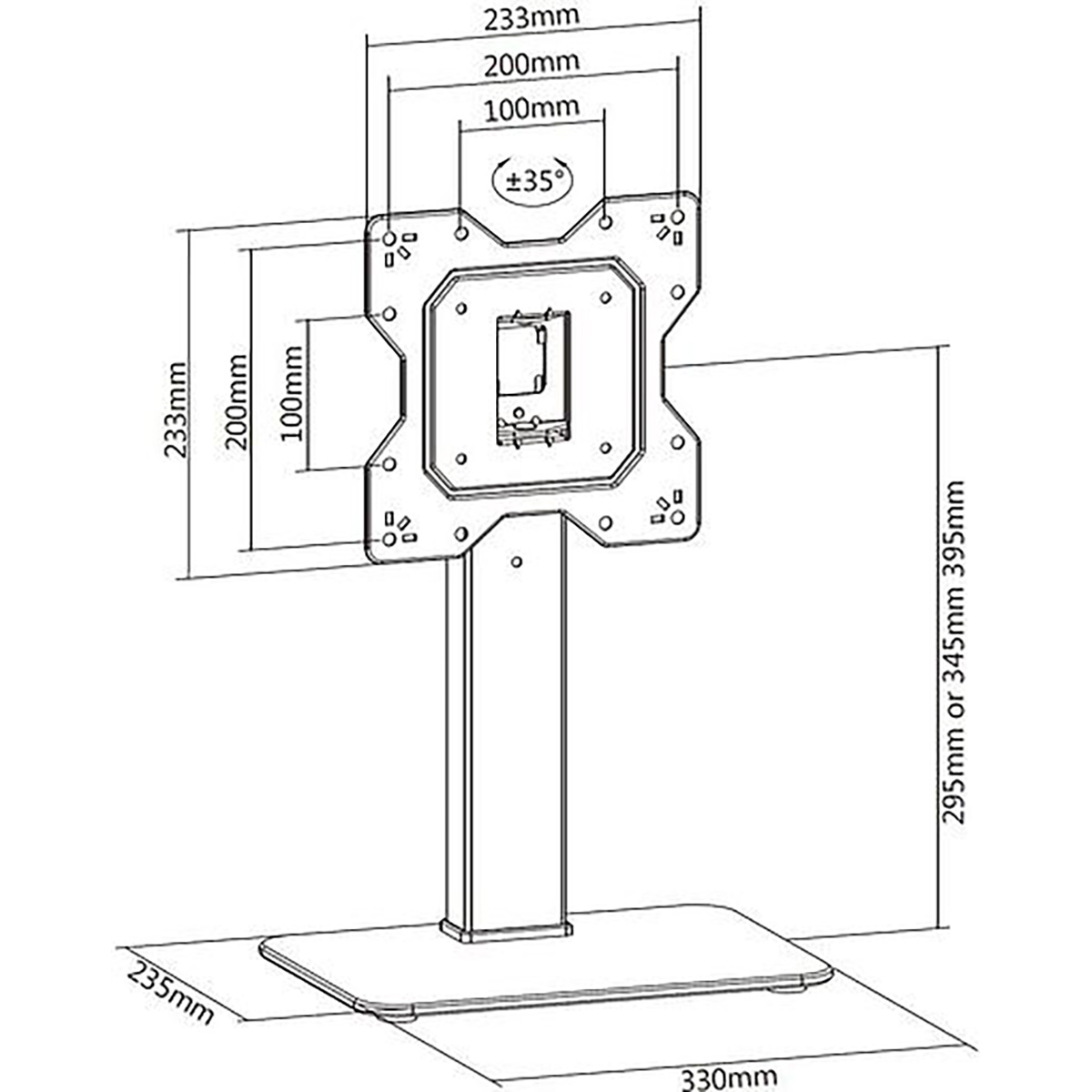 Bordsstativ Mozi Small för 23-43 tum