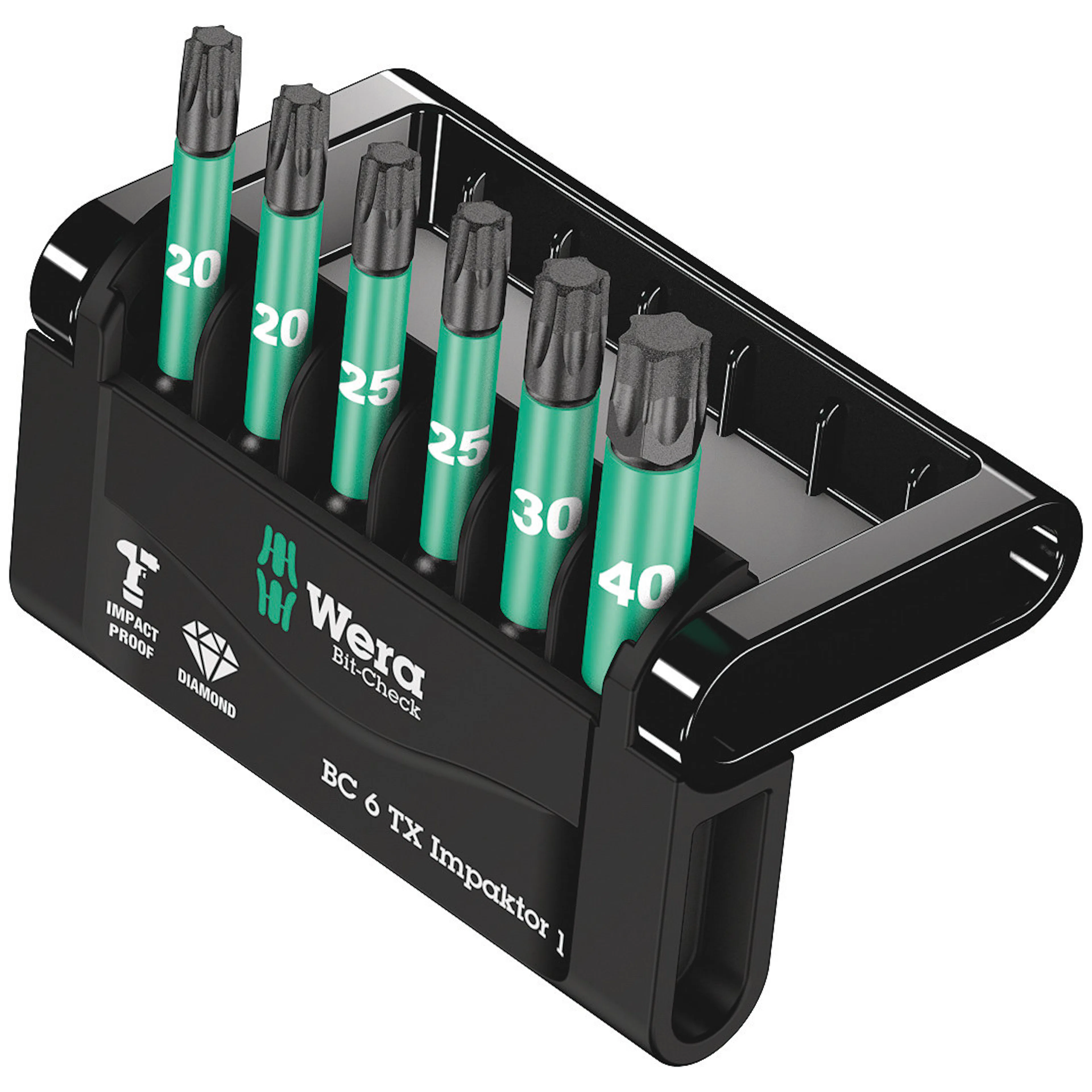 Bitskassett Wera Bit-Check 6 Torx Impaktor 1 Kraftbits 50Mm