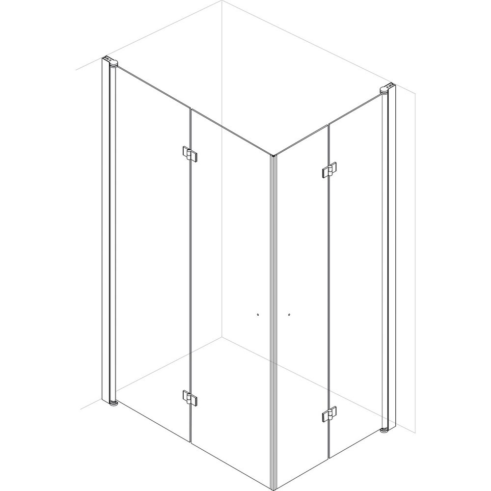 Duschhörn Arrow Twice Corner Klarglasx1100x1200xVänster: 1100 mm, Höger: 1200 mm