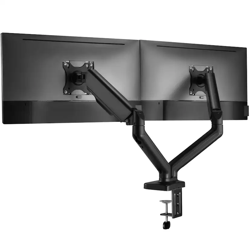 Monitorfästen LogiLink Dubbelarmad Monitorarm med Fjäder 17"-32" Svart