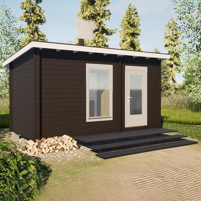 Bastu LP Garden 11,2 m²  Modern Pulpettaktkonstruktion