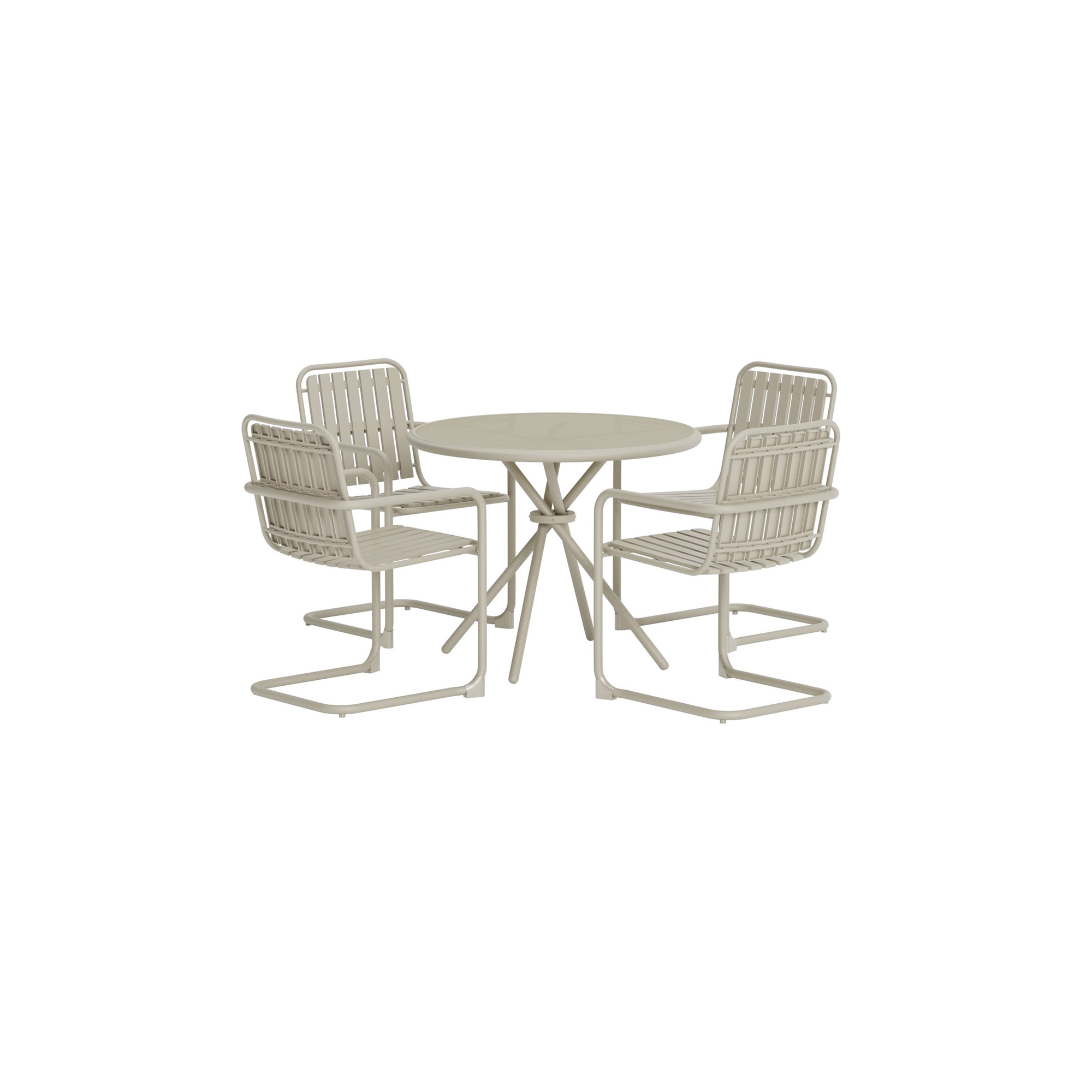 Chios Round Dining Set - Beige / Beige Beige
