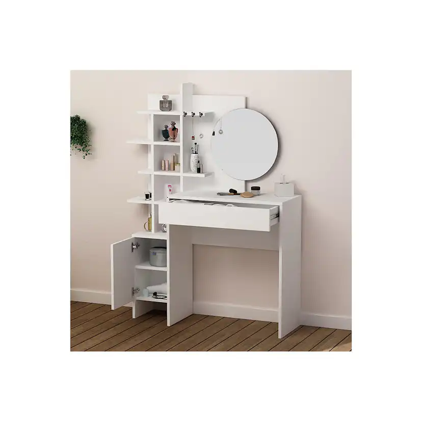Sminkbord In Living Decortie med Förvaring och Spegel