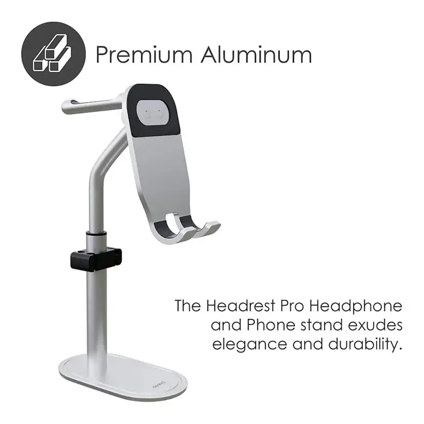 Övriga Mobiltillbehör DESIRE2 Hörlursställ och Mobiltelefonhållare Headrest Pro Silver