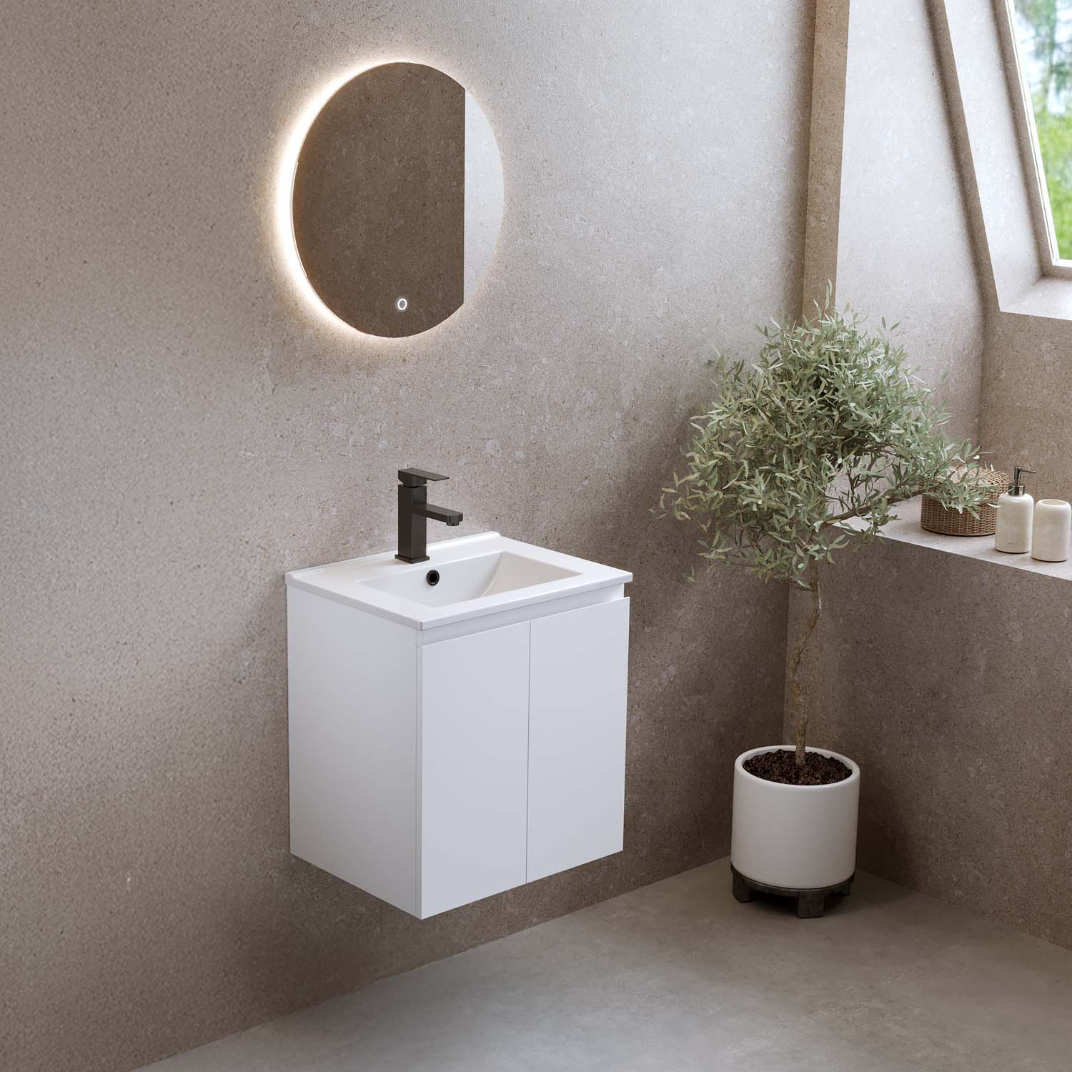 Tvättställsskåp Bathlife Smila med Tvättställ