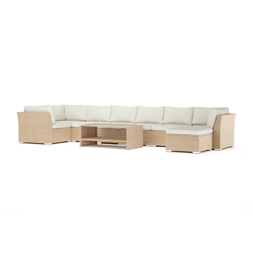 Loungesoffa Comfort Garden Wisconsin utomhus U-soffa 8-sits med vändbar divan