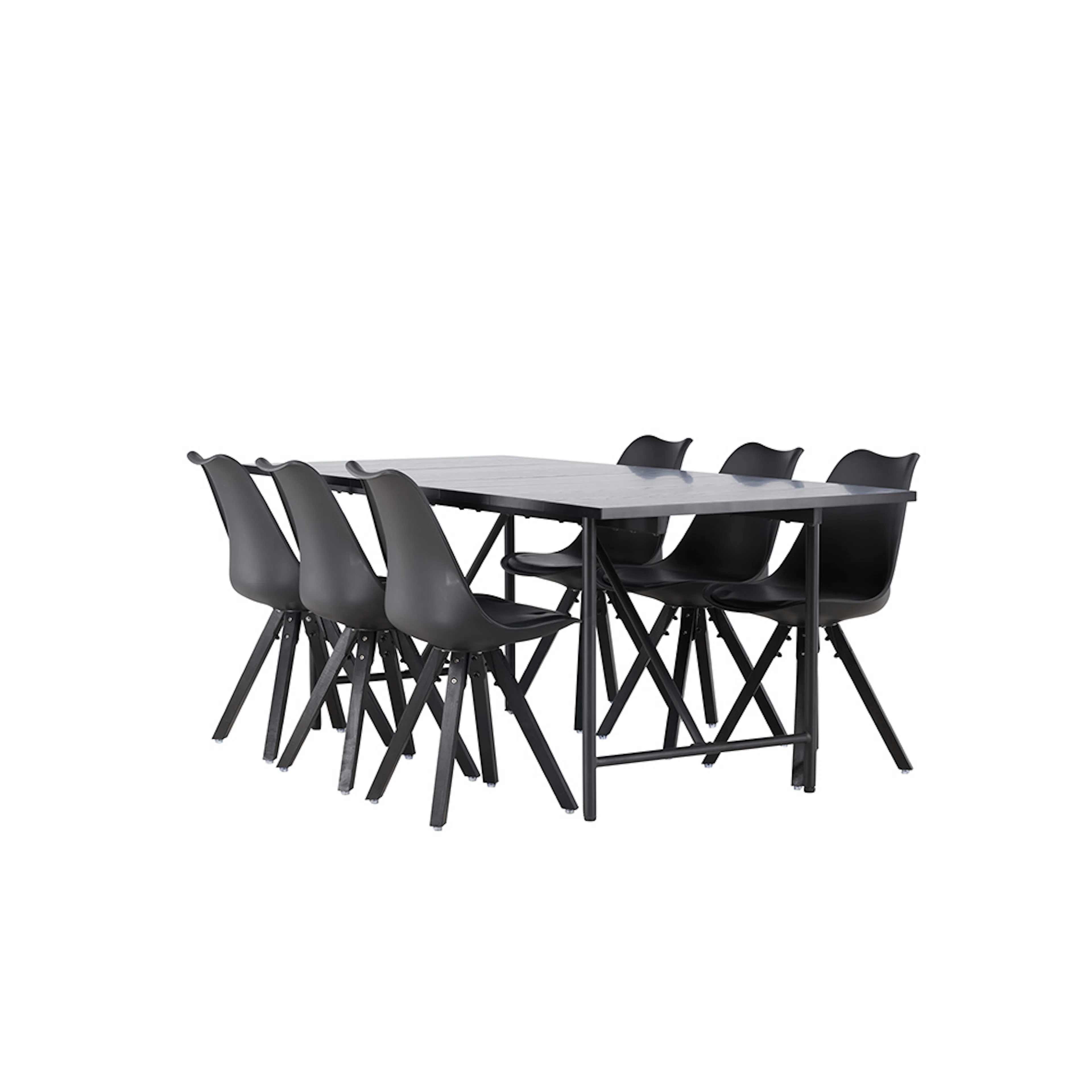 Matgrupp Venture Home Astrid med 6 Zeno Stolar Svart