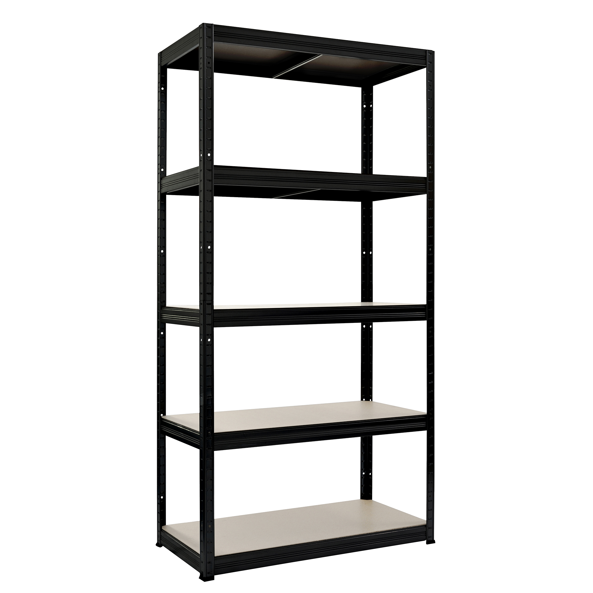 Hylla Home It Stål Med 5 Trävåningar 1800×900×450 mm Svart