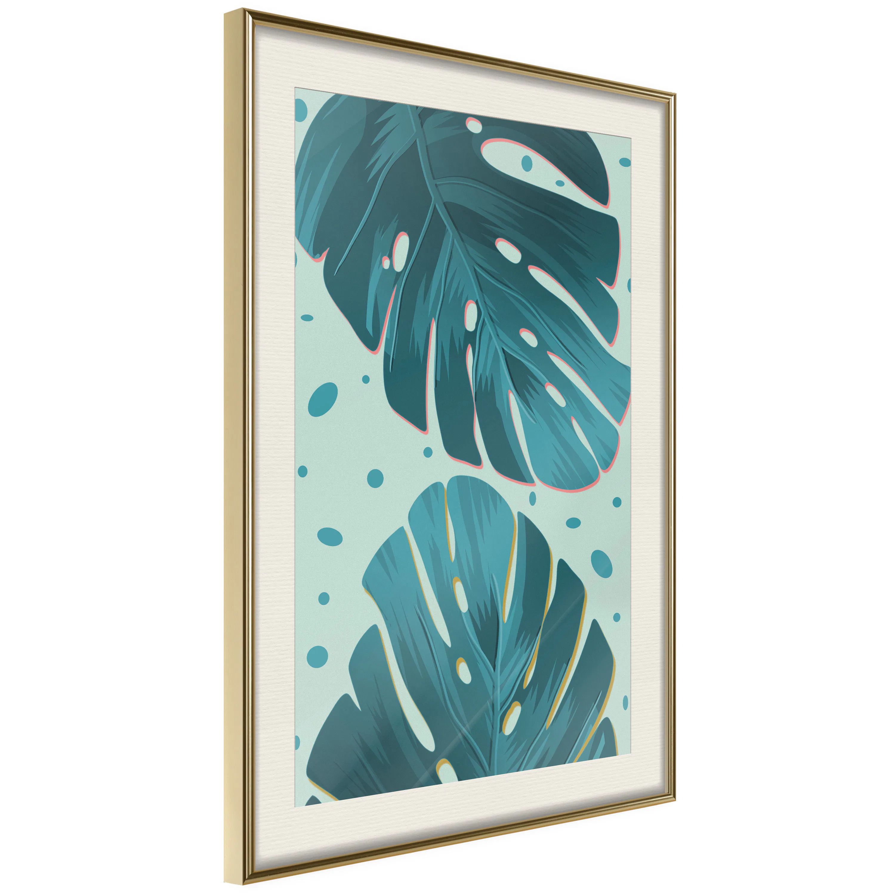 Poster Artgeist Affisch Dewy Leaves
