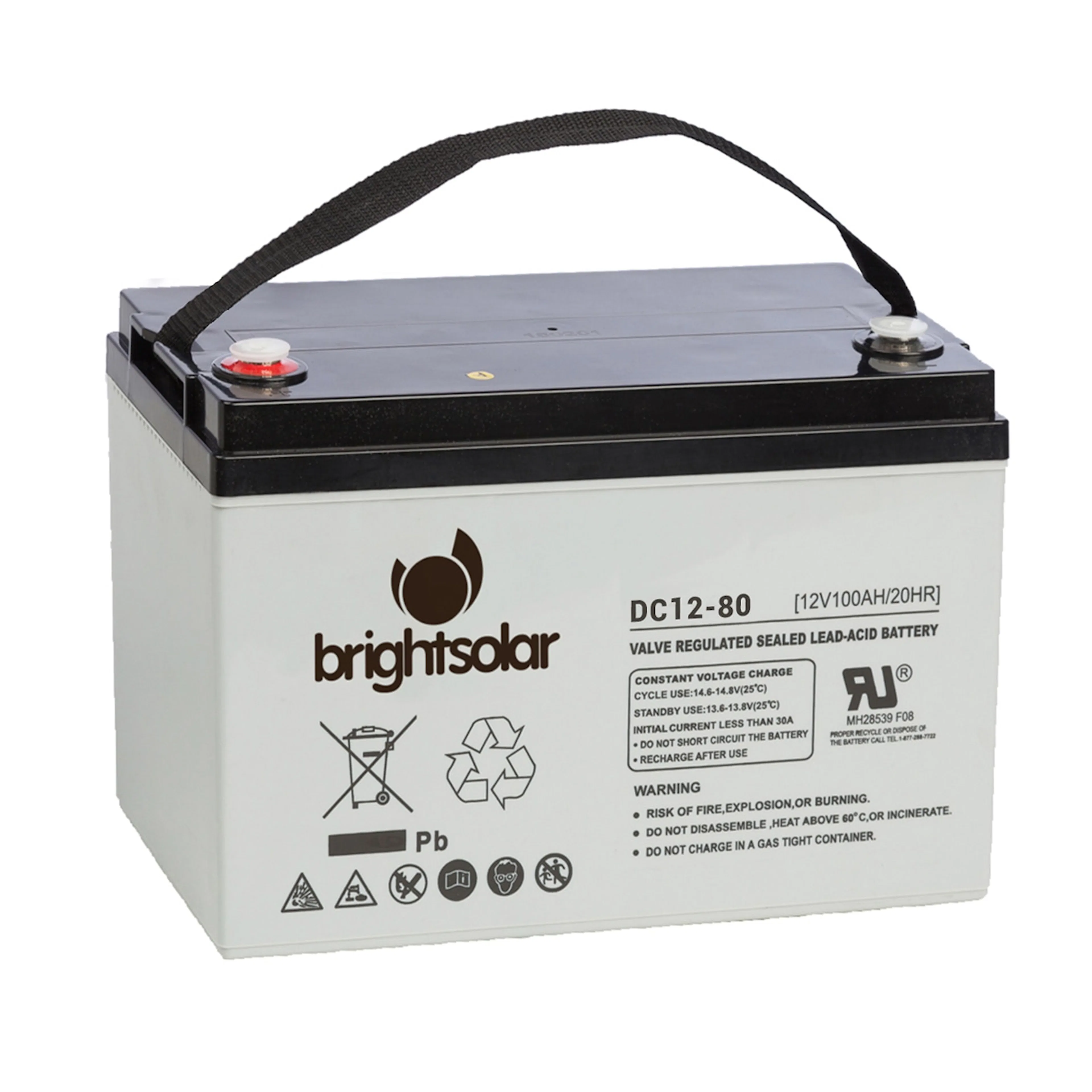 Batteri BrightSolar DC12 Underhållsfritt AGM-batteri