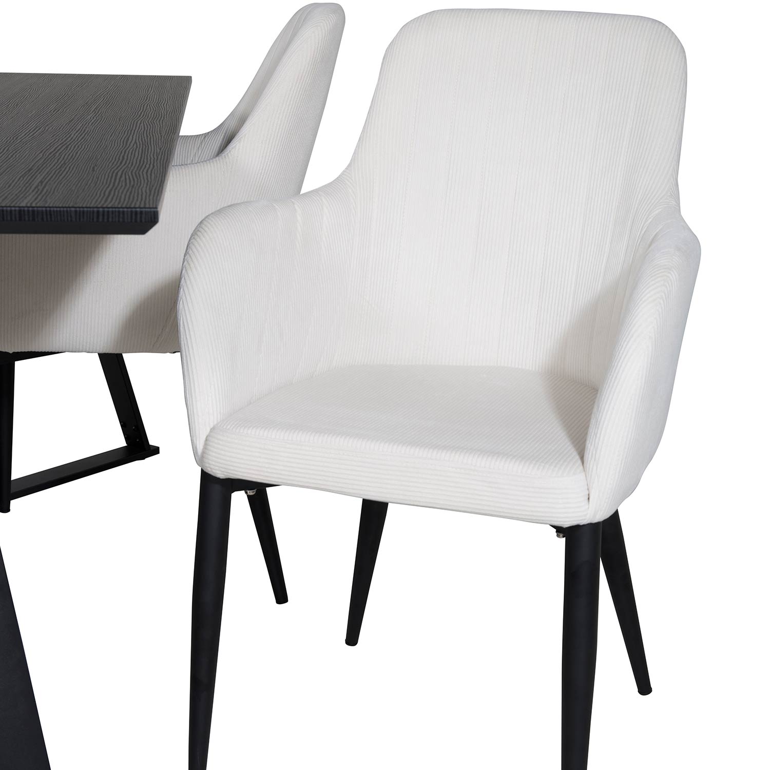 Marina Table - Black top /Comfort Chair - Beige / Black_4 Svart/Beige