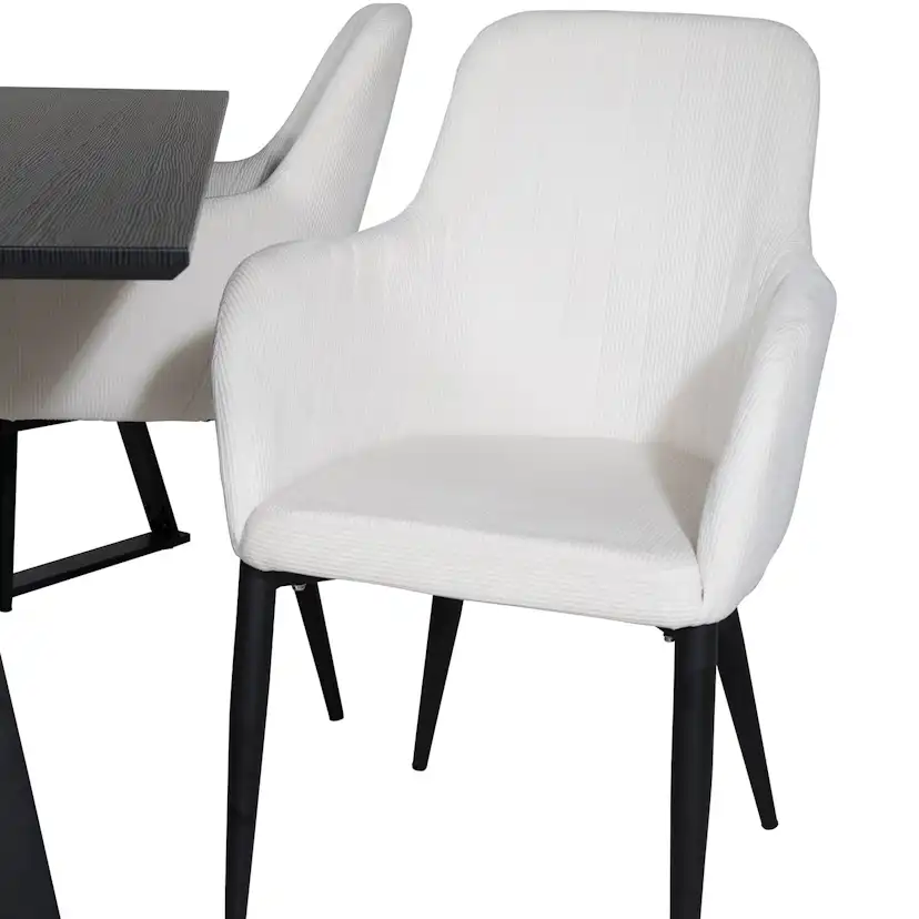 Marina Table - Black top /Comfort Chair - Beige / Black_4 Svart/Beige
