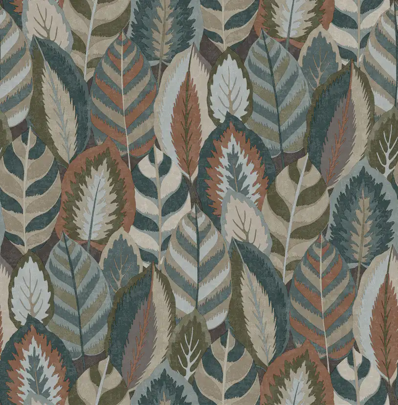 Tapet Sublime Arty Leaves Grn/bl/terra 121126