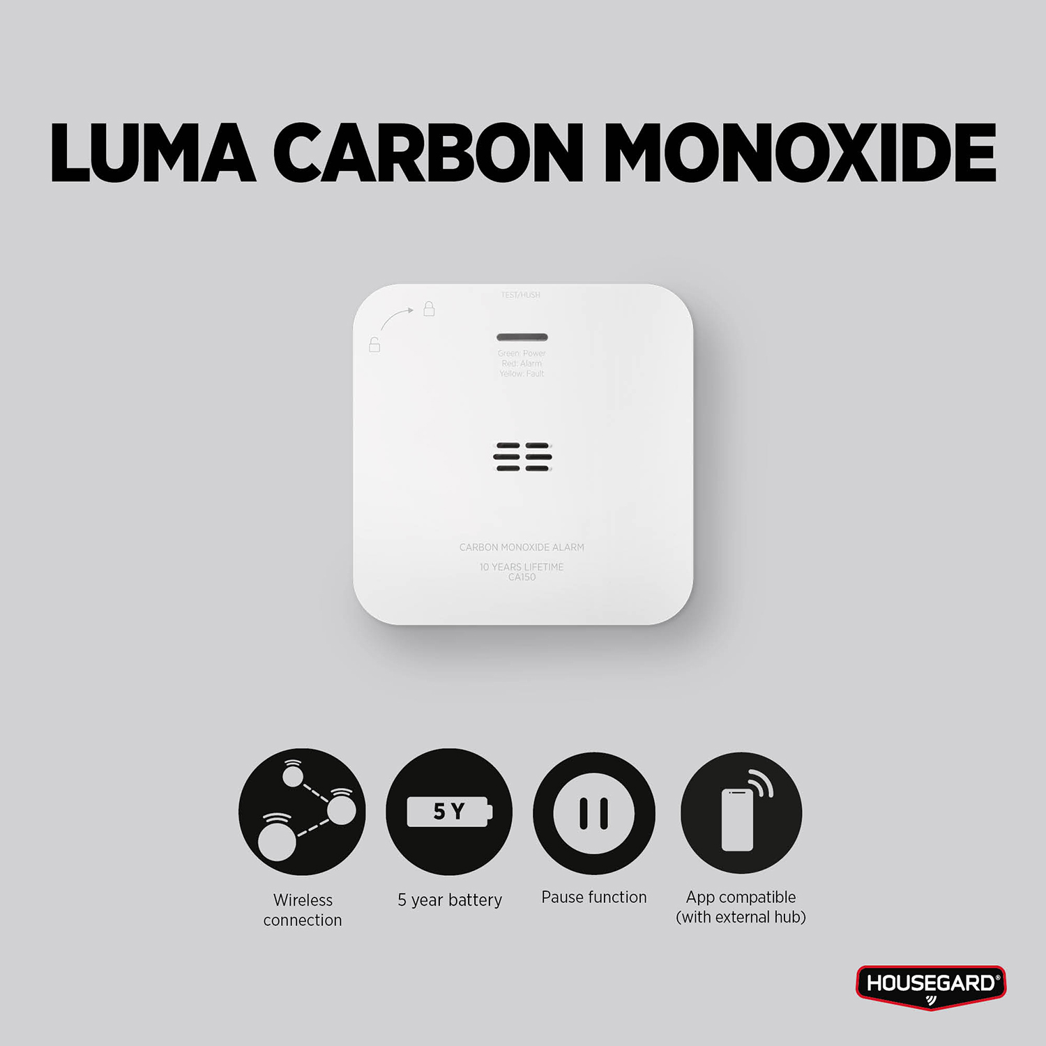 Trådlös Kolmonoxidvarnare Housegard Luma CA150