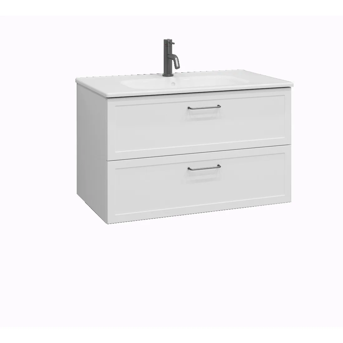 Badrumskommod Aroma Vit dubbellåda 80 cm Färg: Vit