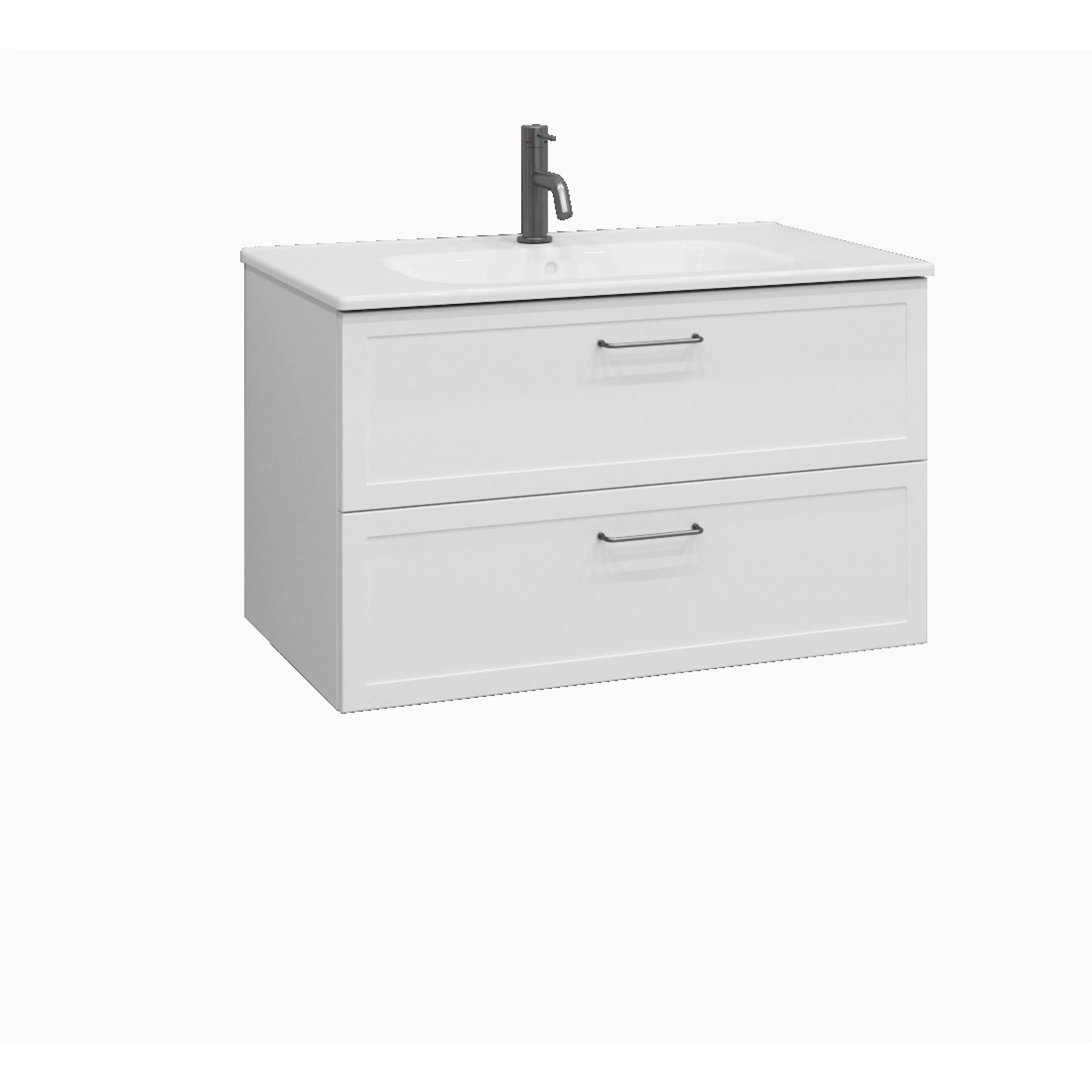 Badrumskommod Aroma Vit dubbellåda 80 cm Färg: Vit