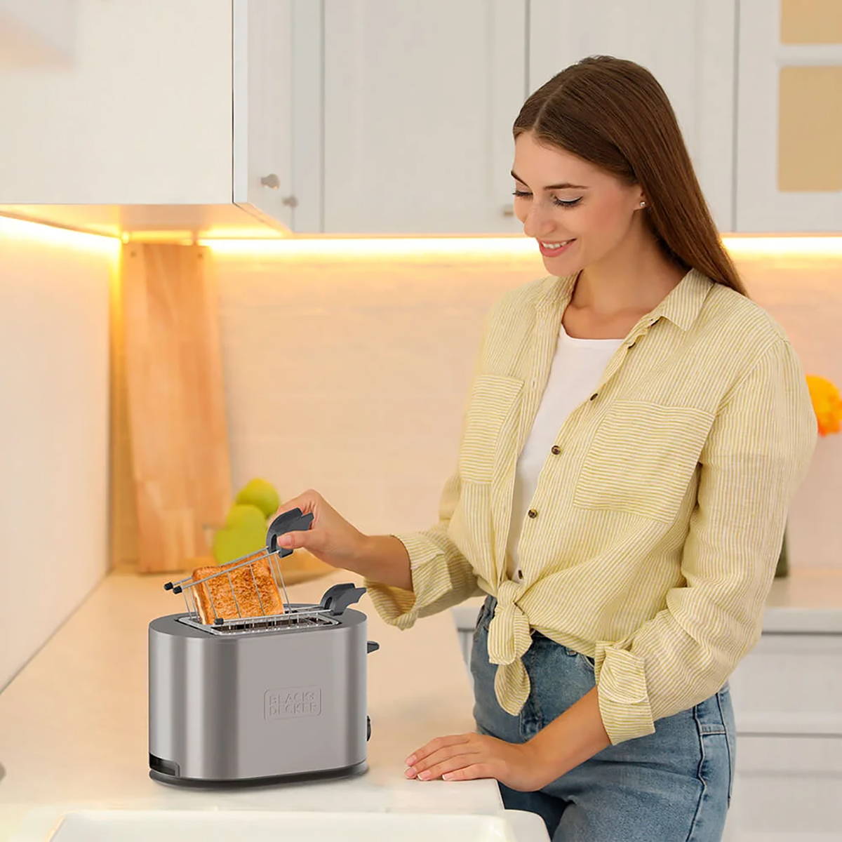 Brödrost BLACK+DECKER Rostfritt Stål med 2 Slitsar