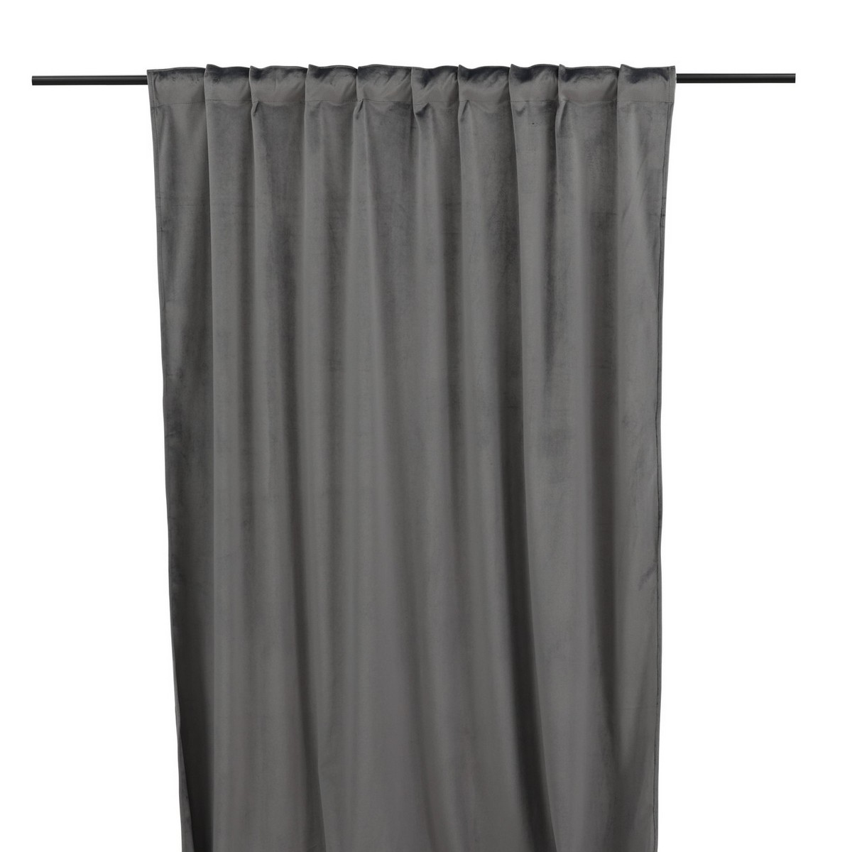 Mary Curtain Polyester/velvet - 2-pack - Grey / - 135*250 Grå