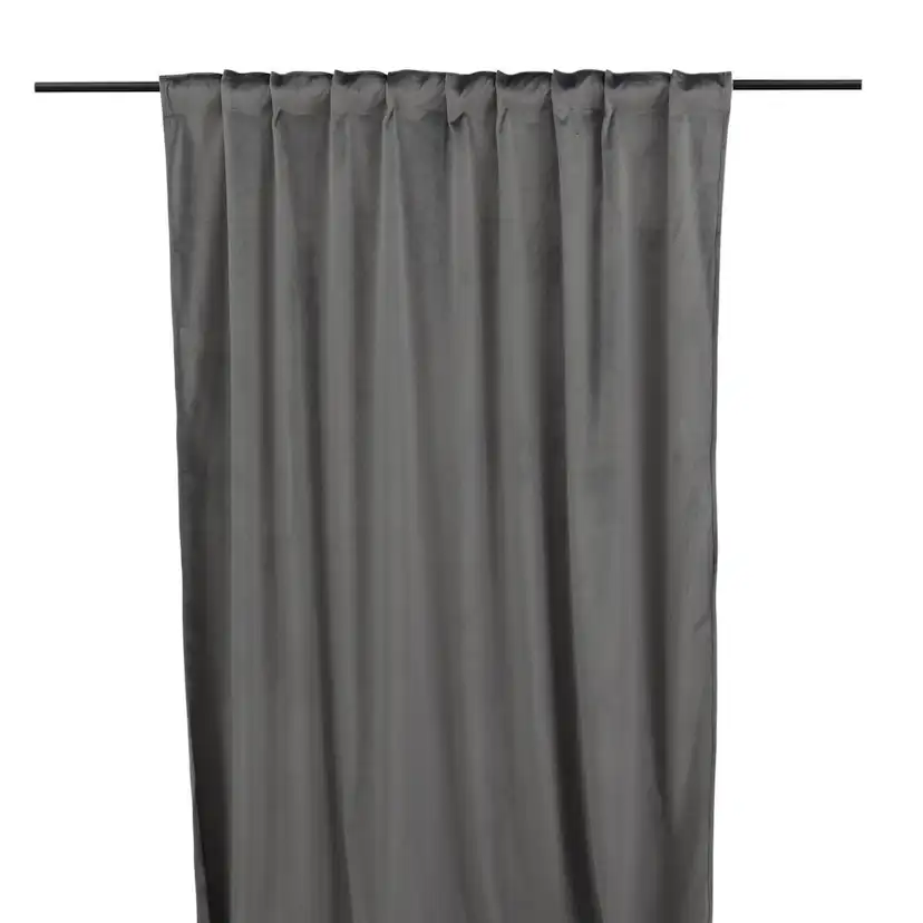 Mary Curtain Polyester/velvet - 2-pack - Grey / - 135*250 Grå
