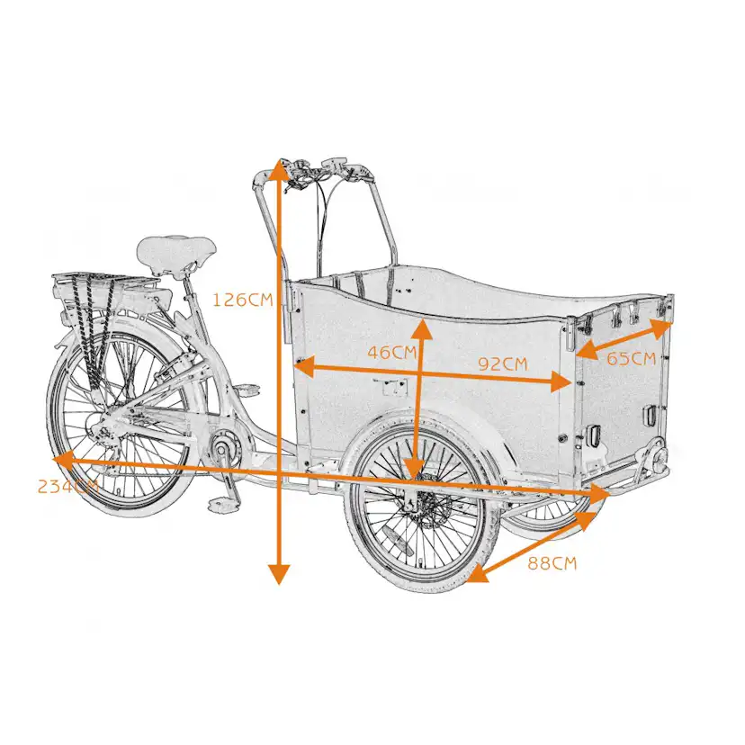 Lådcykel Gardeney Eldriven med Låda
