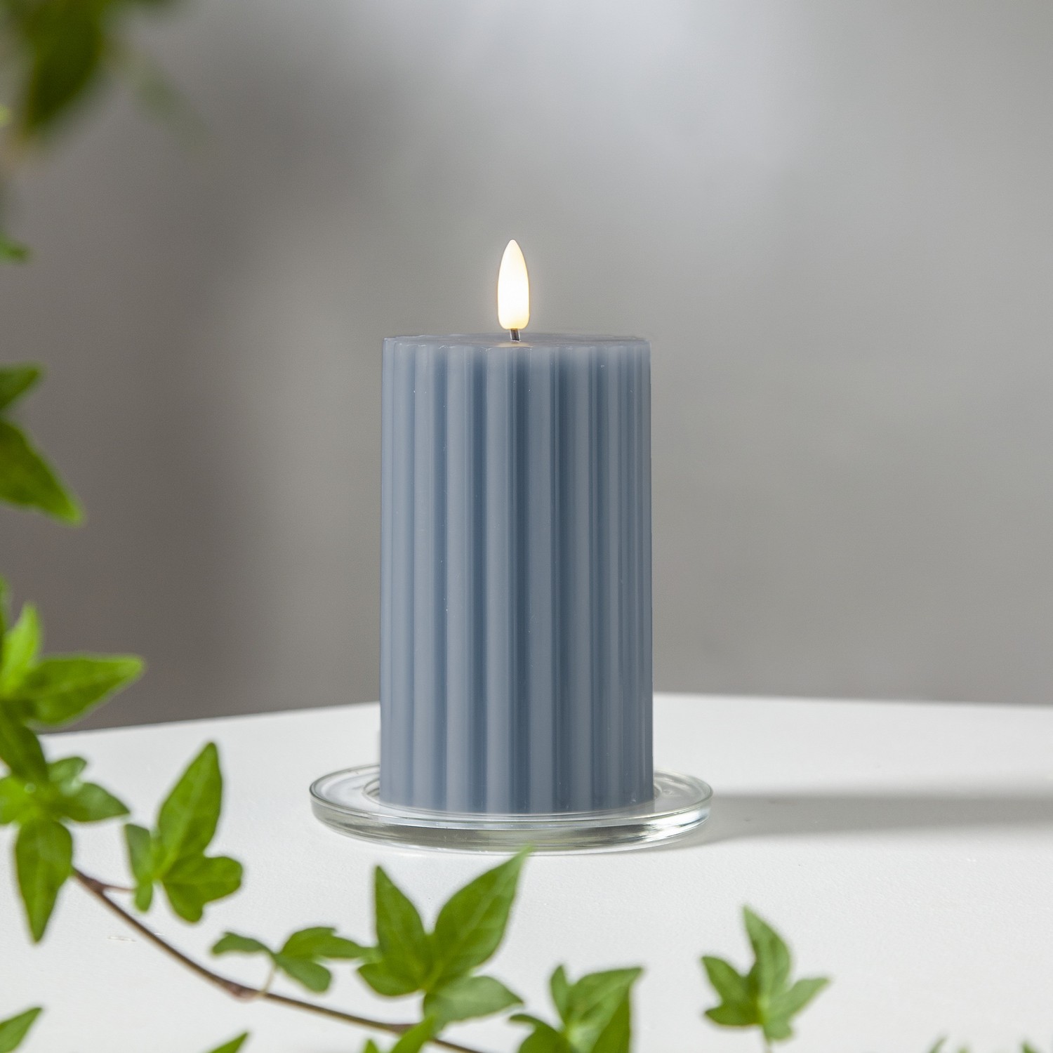 LEDBlockljus Flamme Stripe Blå