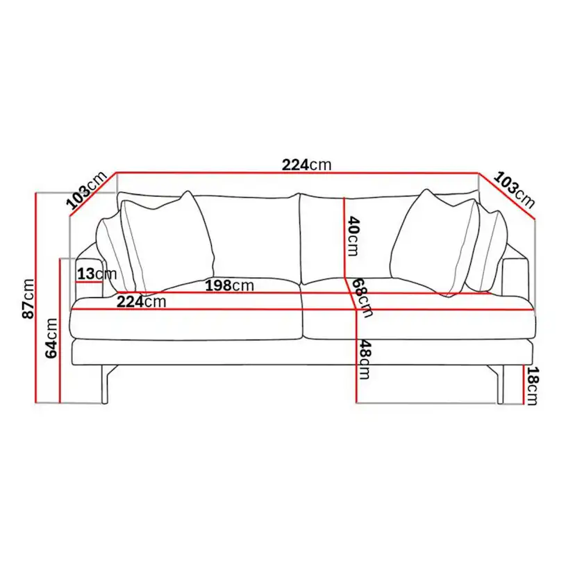 4-sitssoffa Scandi Days Menard Djup Soffa 225 cm