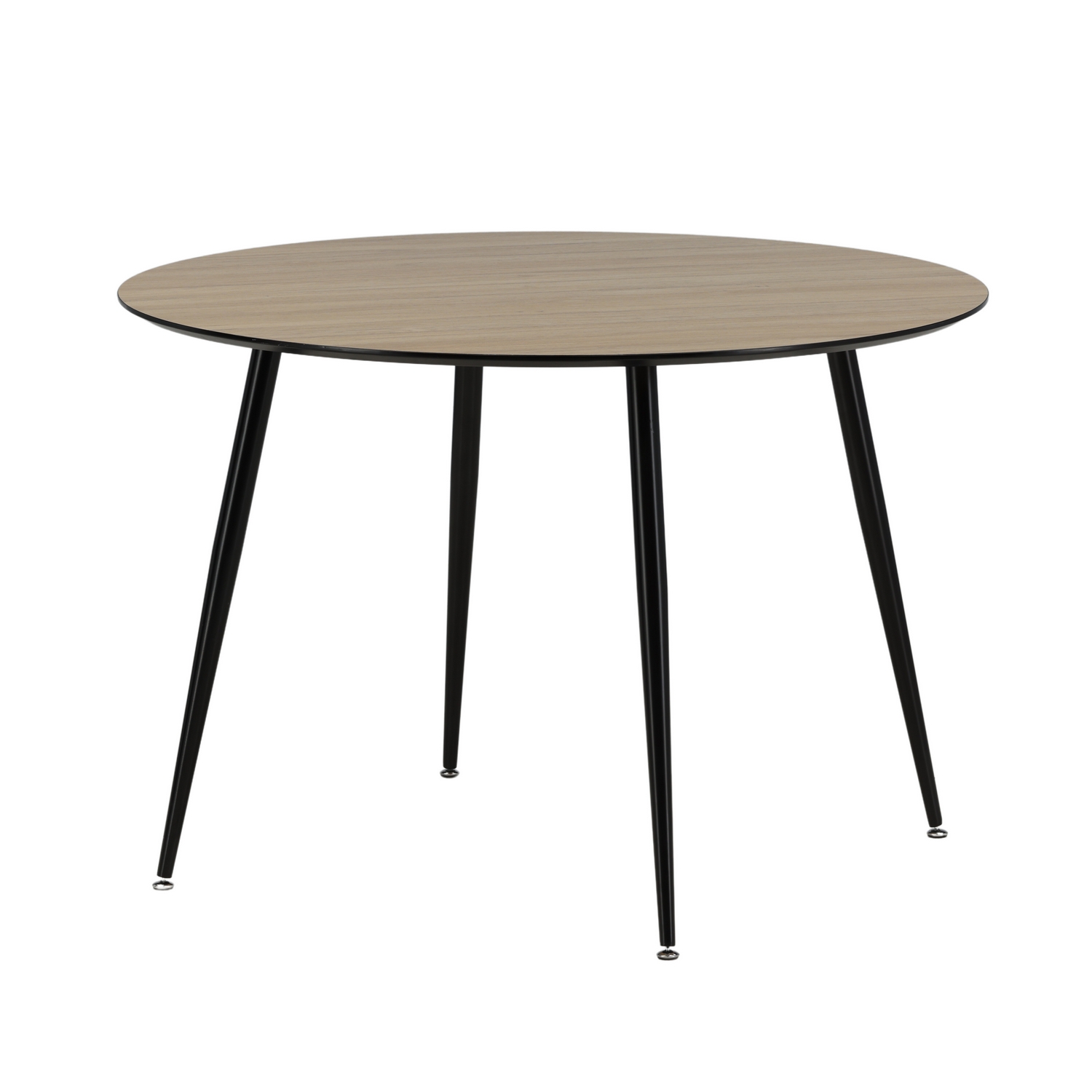 Silar Dining Table - Round 100 cm - "Wood Look" Melamine / B Natur/Svart