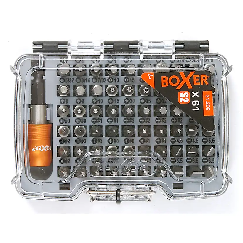 Bitsset Boxer 61-delar S2-stål