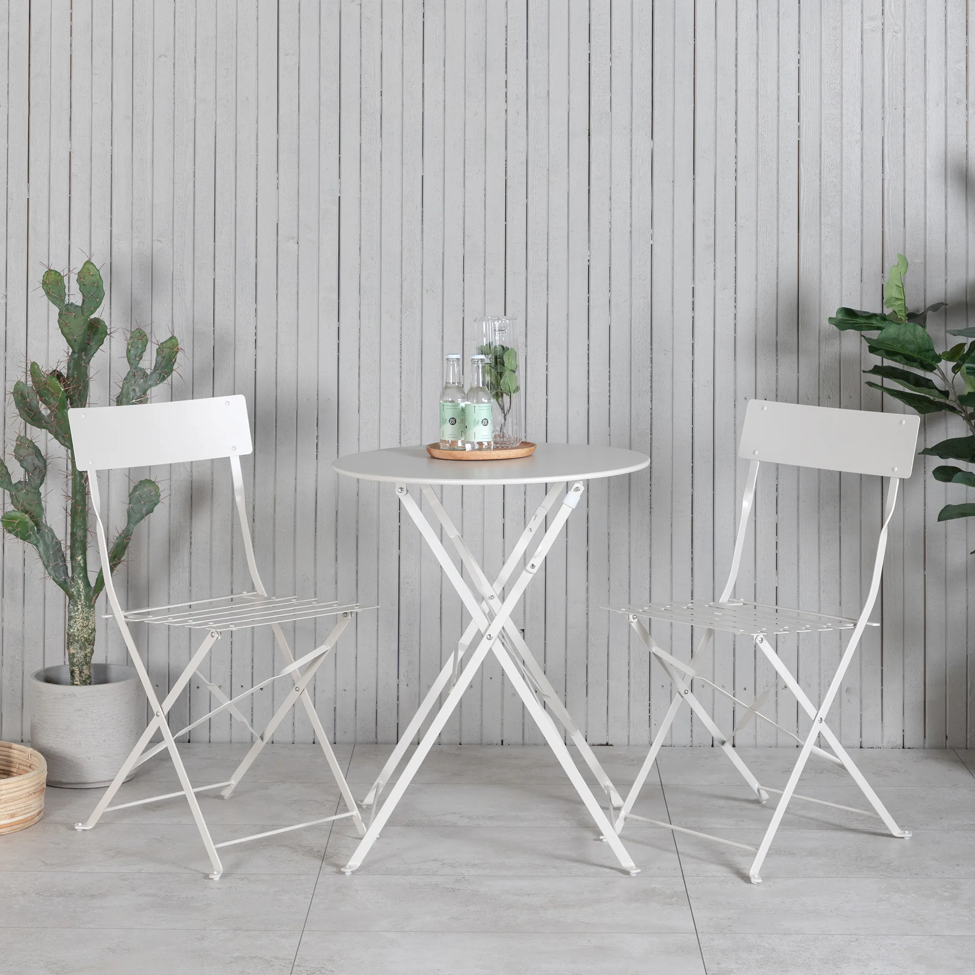 Marseille Foldable steel bistro set - Beige Beige