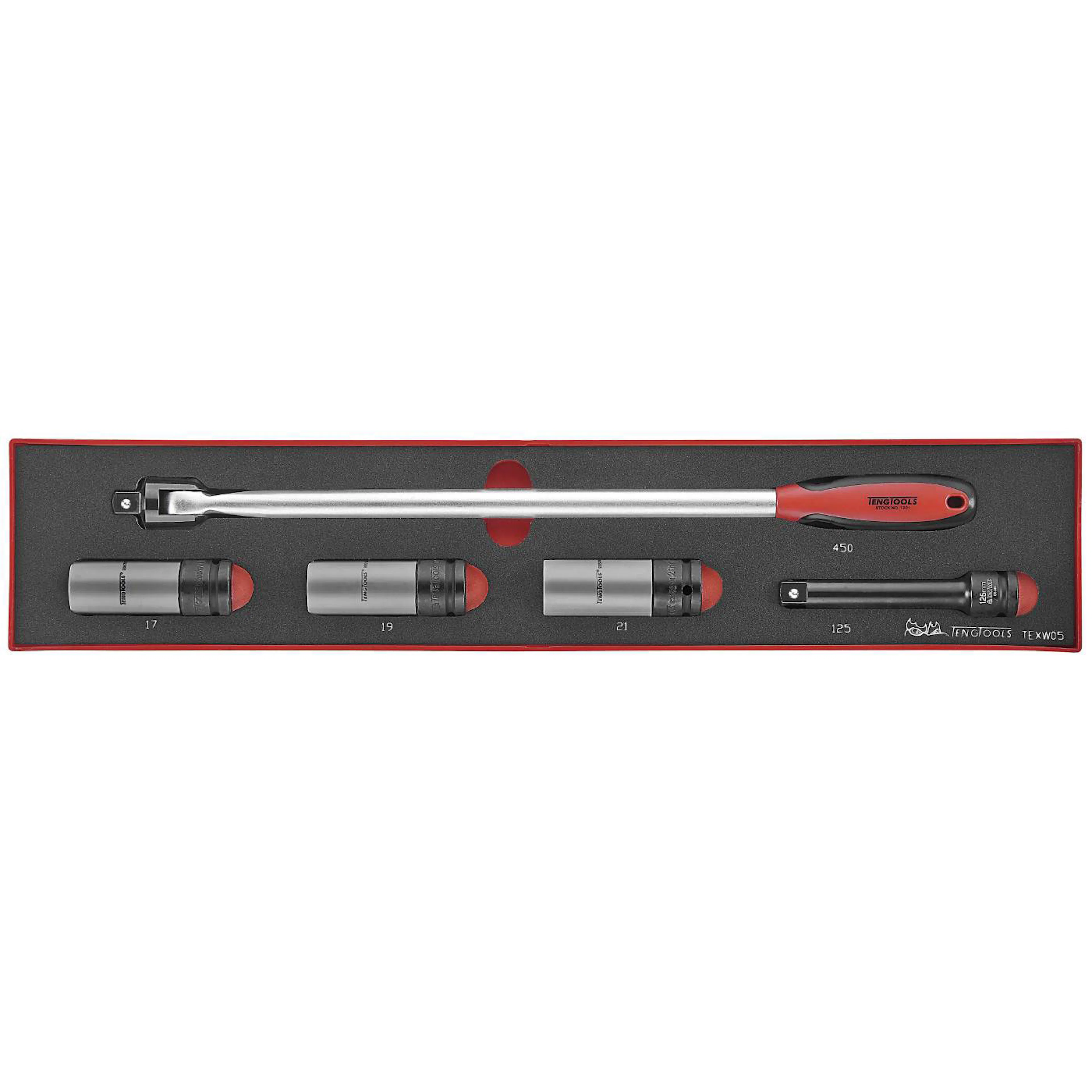 Hjulmutterhylssats 5 delar Teng Tools TEXW05