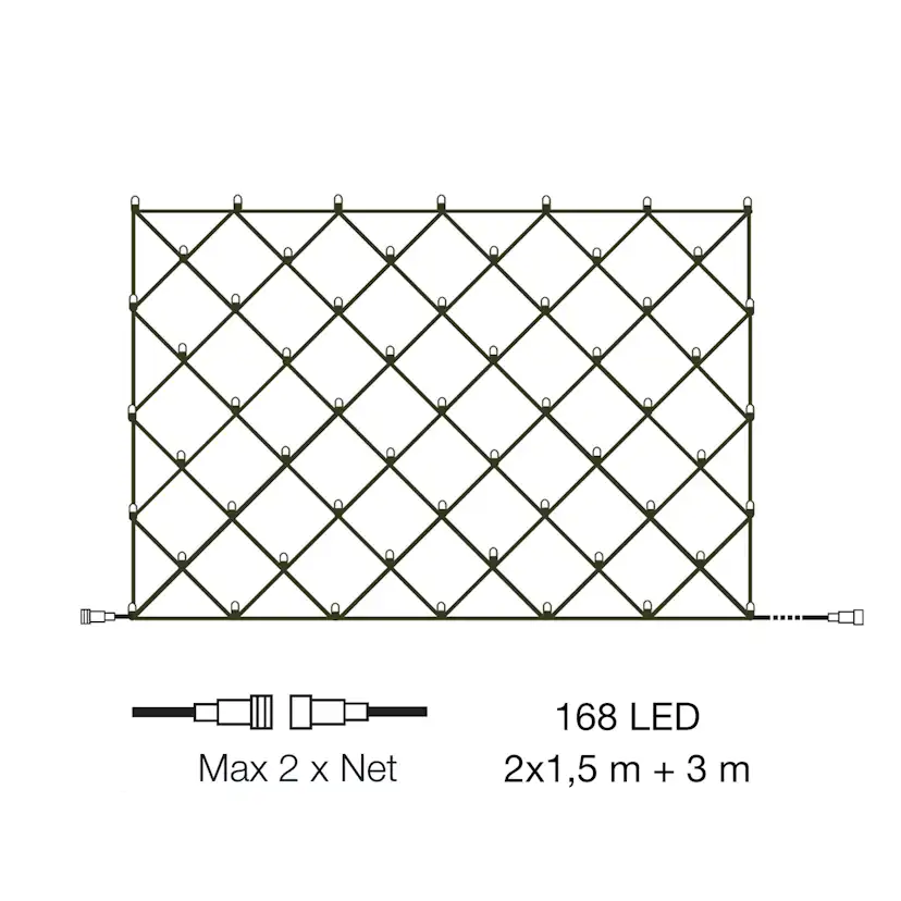 Ljusslinga LightsOn Nät, Mörkgröm