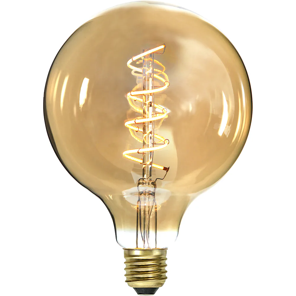 LED-lampa Star Trading E27 G125 Decoled Spiral Amber Dimbar 3,2W