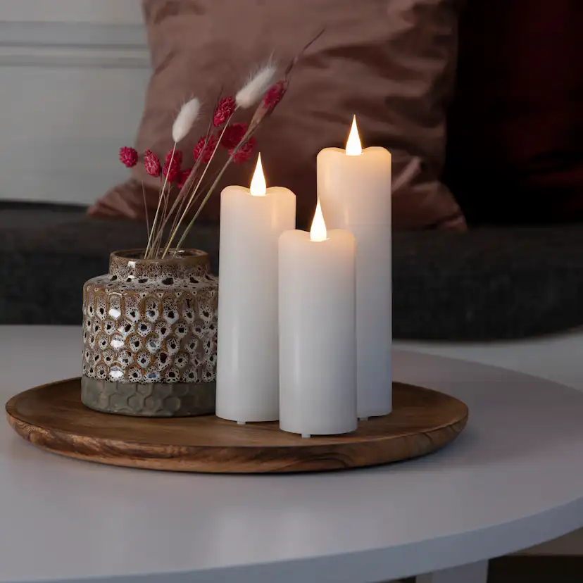 Vaxljus Gnosjö Konstsmide 5x15,2 cm LED Vit