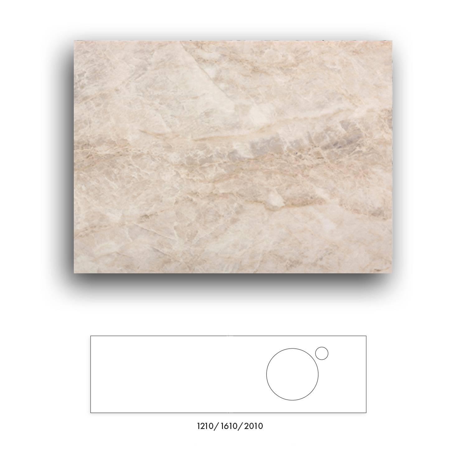 Bänkskiva Macro Design Crown+ Dekton  1610 till Tvättställsskåp Crown