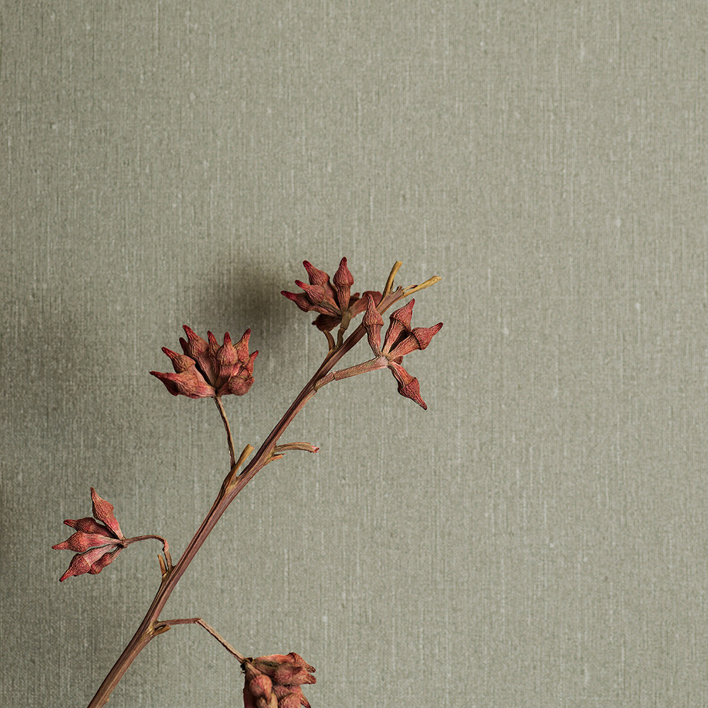 Tapet Boråstapeter Linen Soft Olive 4335 EasyUp, Enfärgad Grön