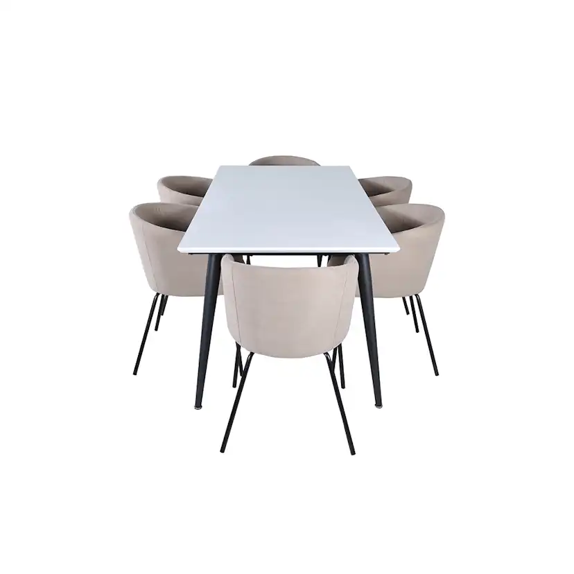 Matgrupp Venture Home Jolie med 6 Bergen Stolar Polyesterlinen