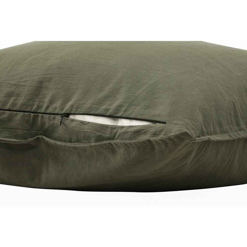 Ronja Cushion Cover Washed Cotton - Green / Grön