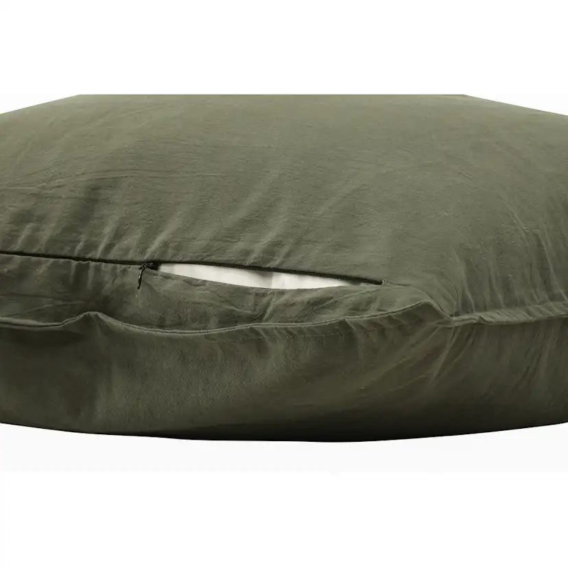 Ronja Cushion Cover Washed Cotton - Green / Grön