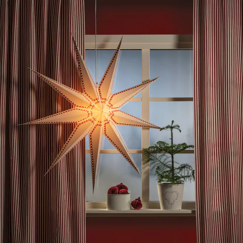 Adventsstjärna Gnosjö Konstsmide Rödmönstrad 115 cm